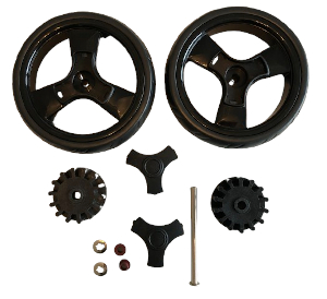 Replacement Black Wheels Front or Rear (1 Pair / 2 Wheels)